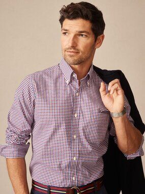 J McLaughlin Belvedere Cotton Shirt in Gingham Multi NEW